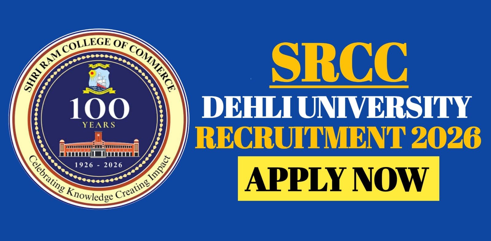 SRCC Delhi University Recruitment 2026