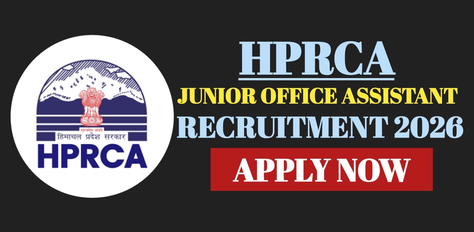 HPRCA Junior Office Assistant Recruitment 2026