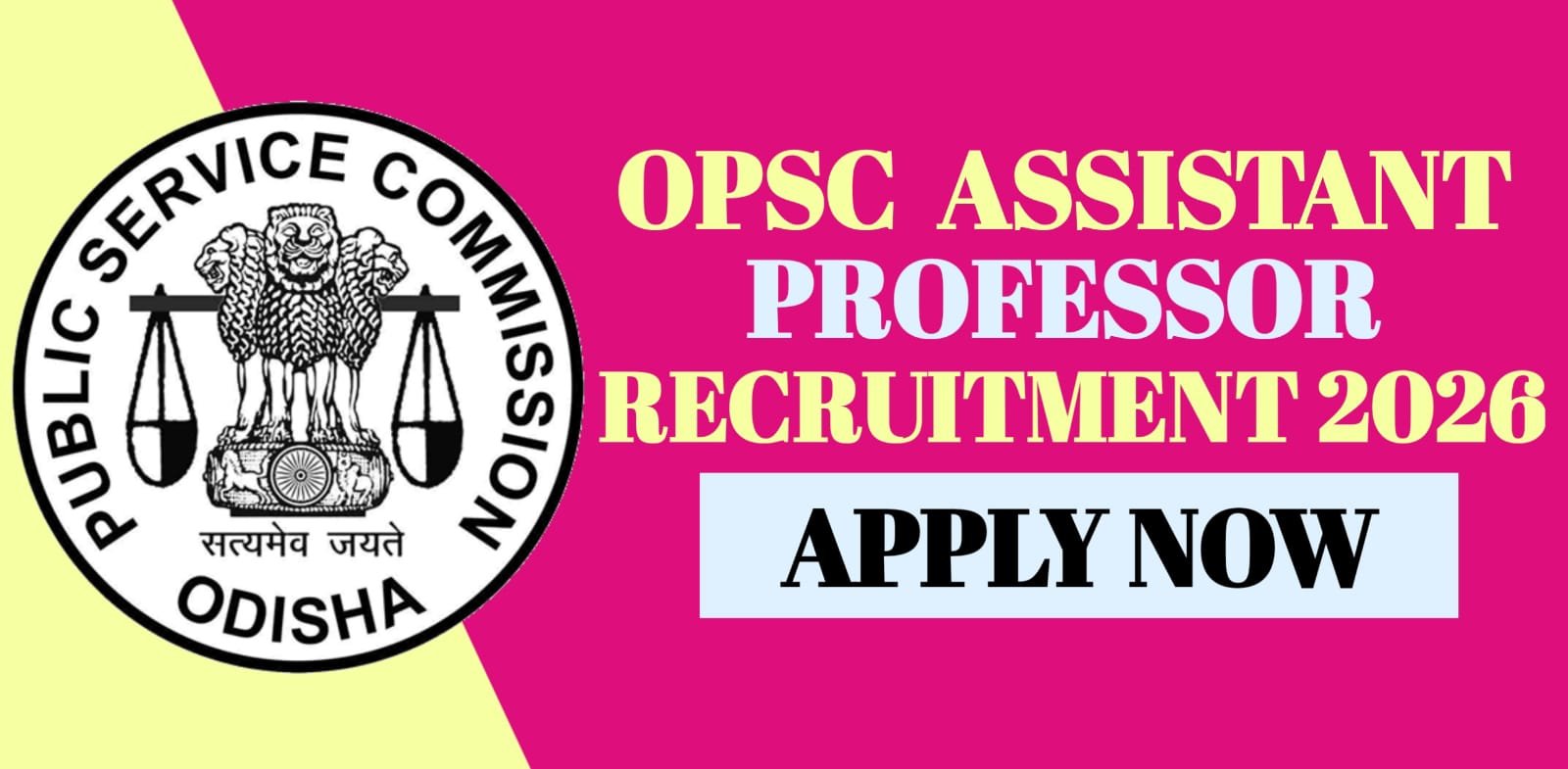 OPSC Assistant Professor Recruitment 2026 | Apply