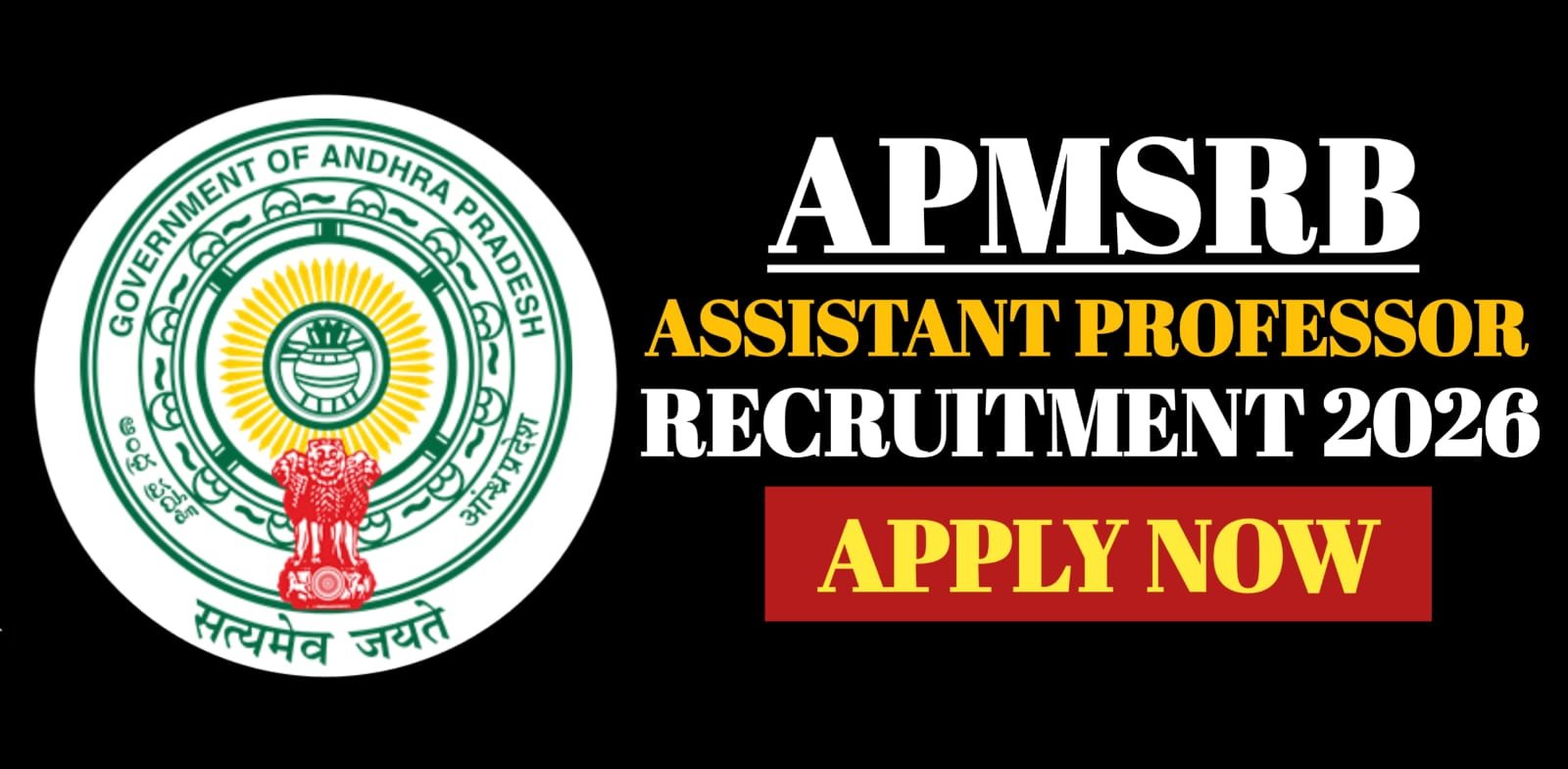 APMSRB Assistant Professor Recruitment 2026