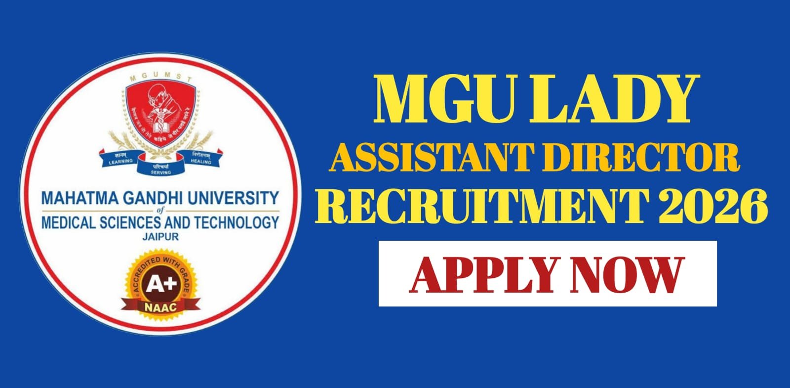 MGU Lady Assistant Director Recruitment 2026