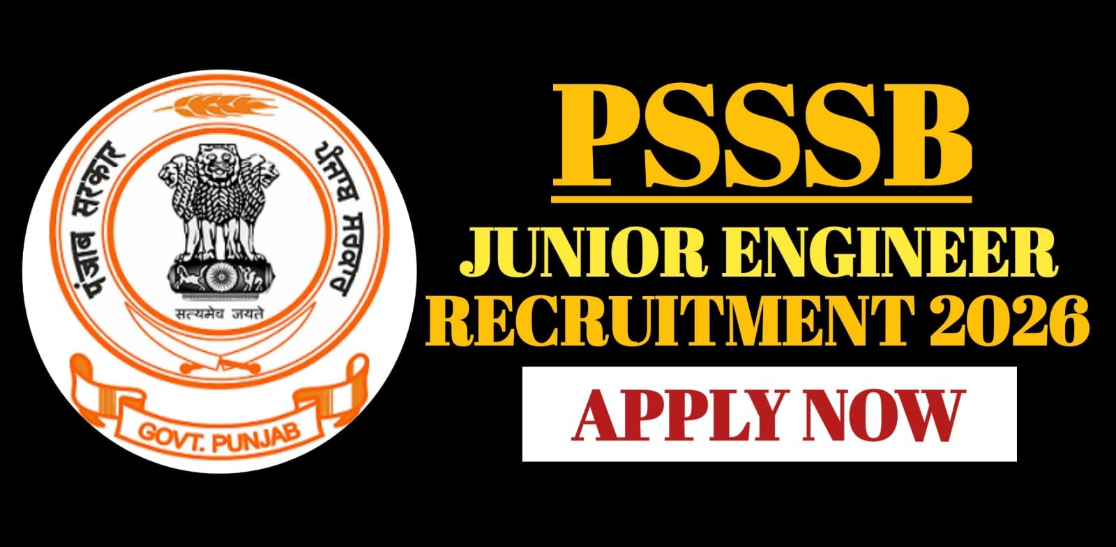 PSSSB Junior Engineer Recruitment 2026