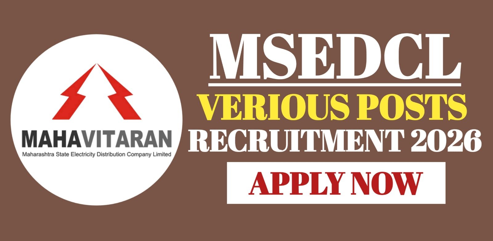 MSEDCL Various Posts Recruitment 2026