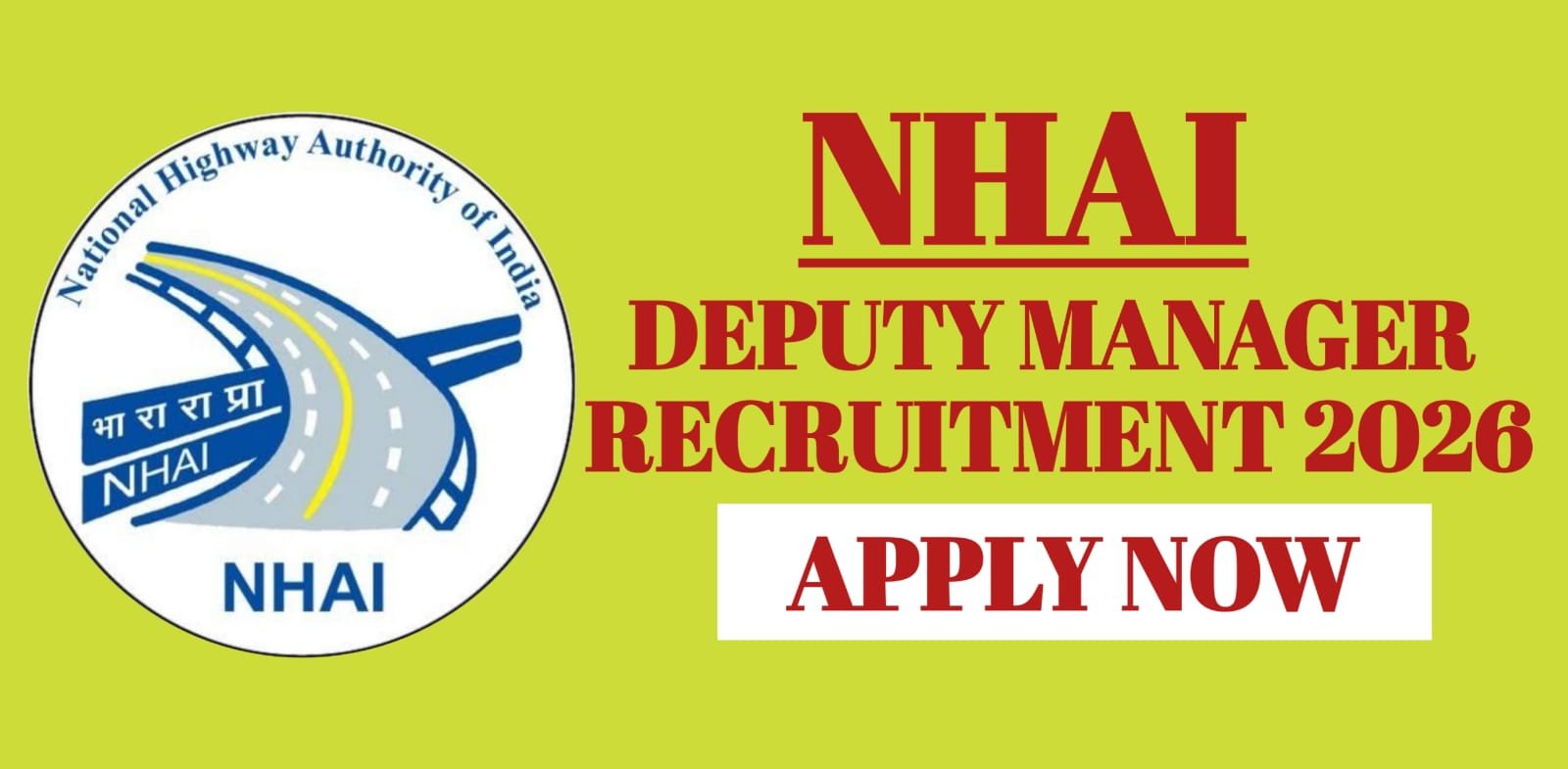 NHAI Deputy Manager Recruitment 2026