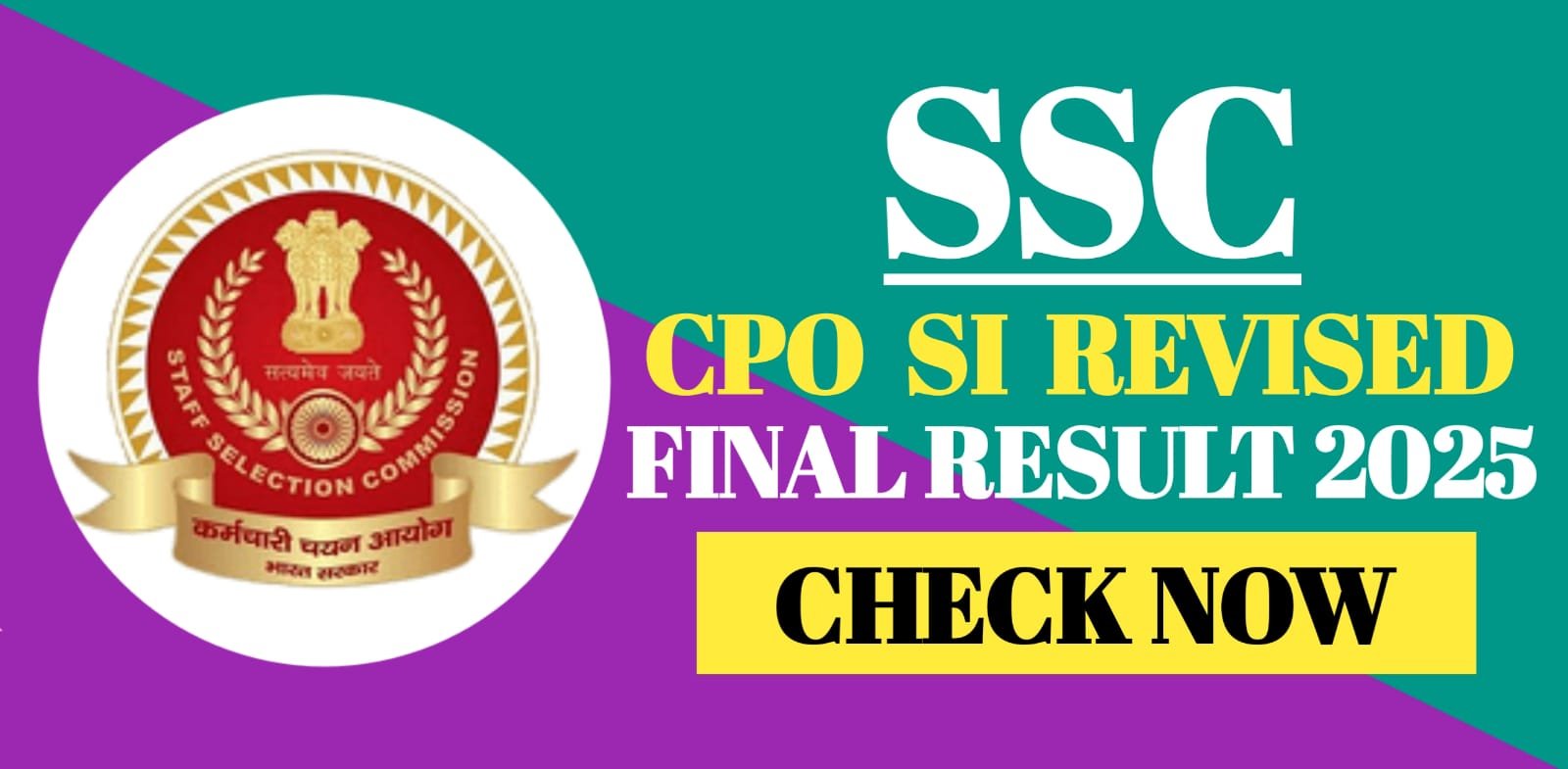 SSC CPO SI Revised Final Result 2025