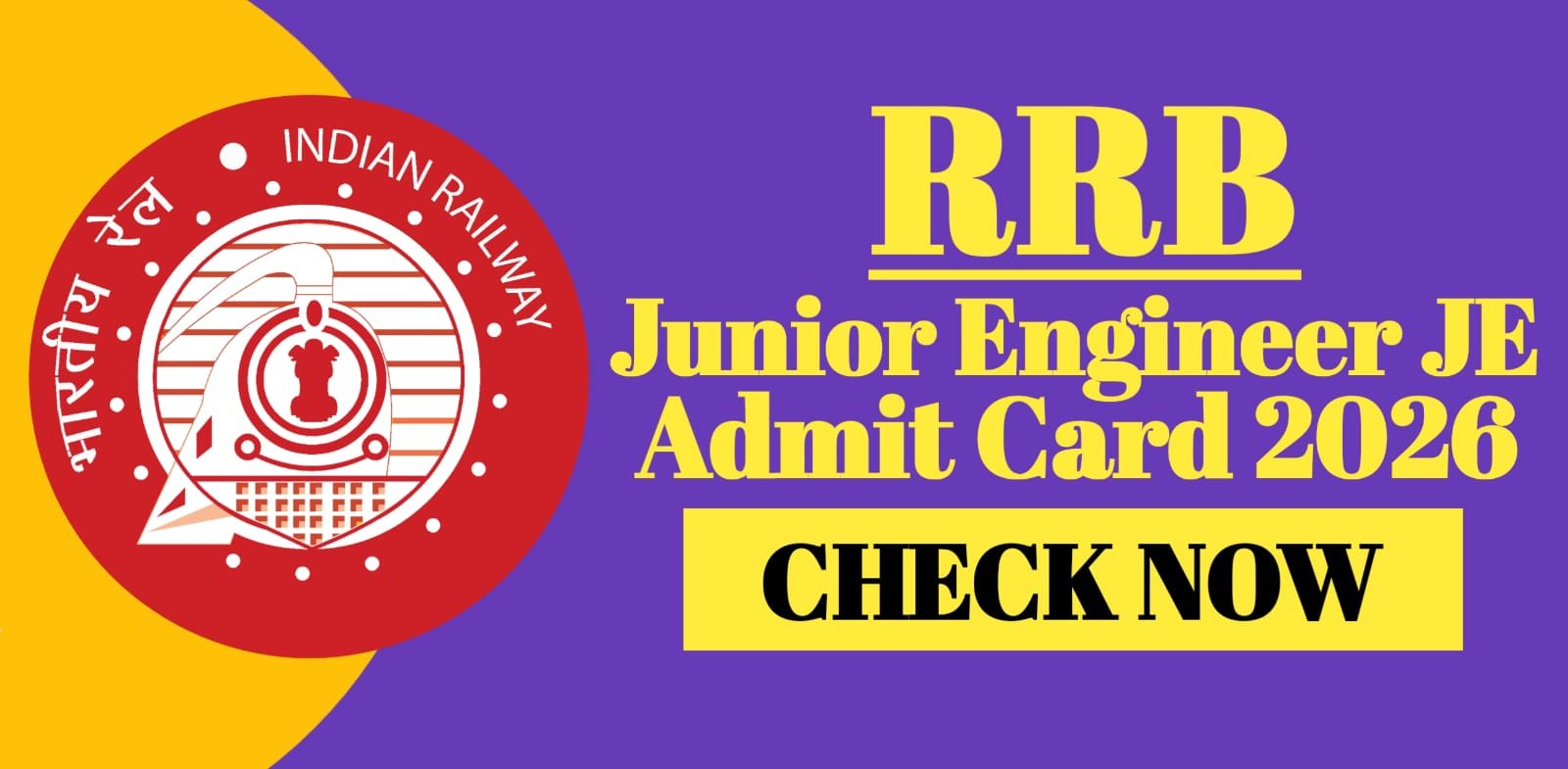 RRB Junior Engineer JE Admit Card 2026
