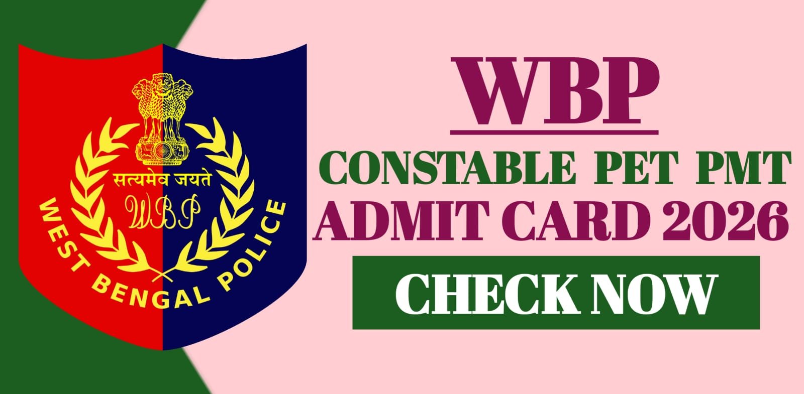 WBP Constable PET PMT Admit Card 2026 | Check Now