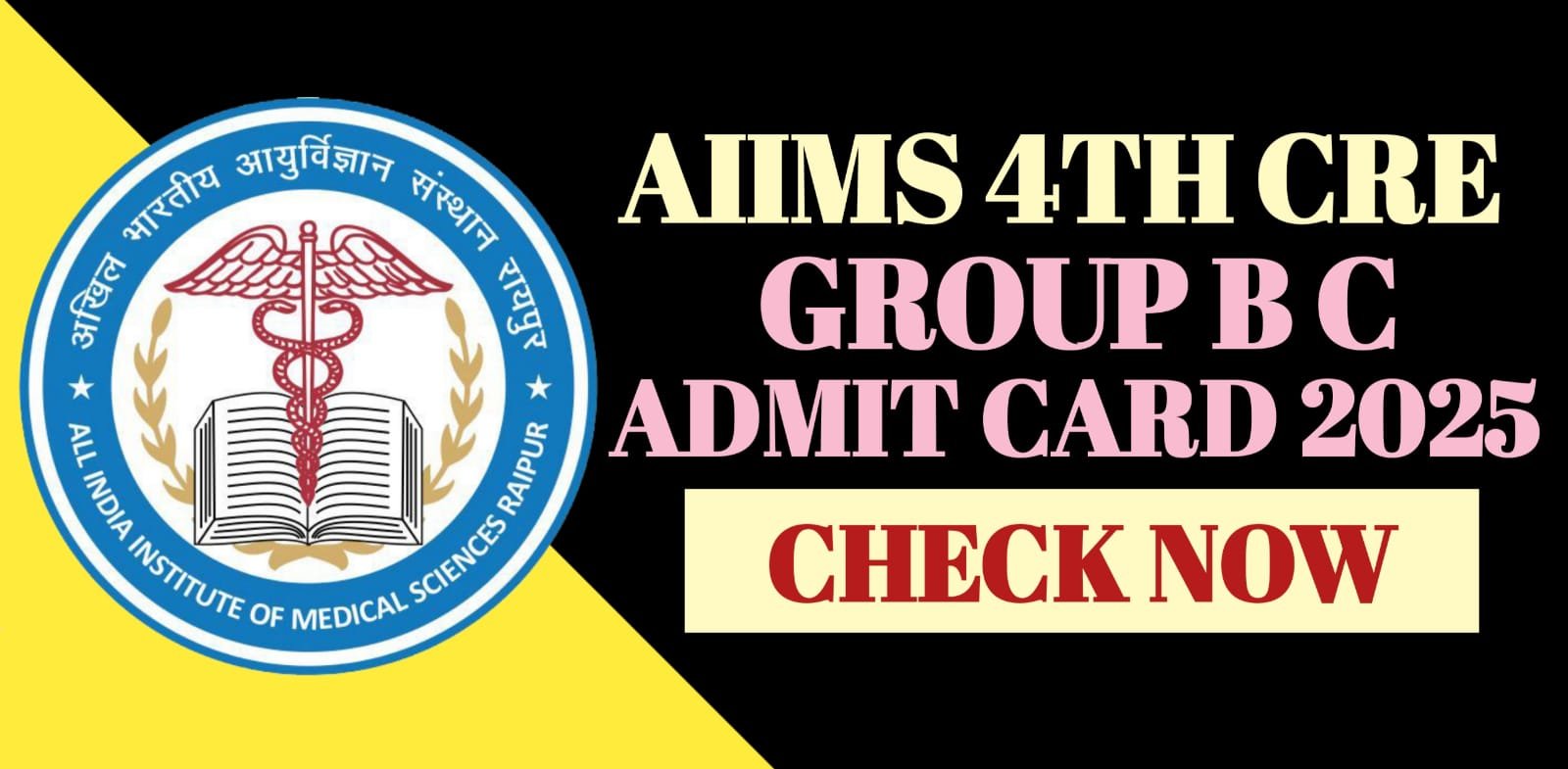 AIIMS 4th CRE Group B C Admit Card 2025