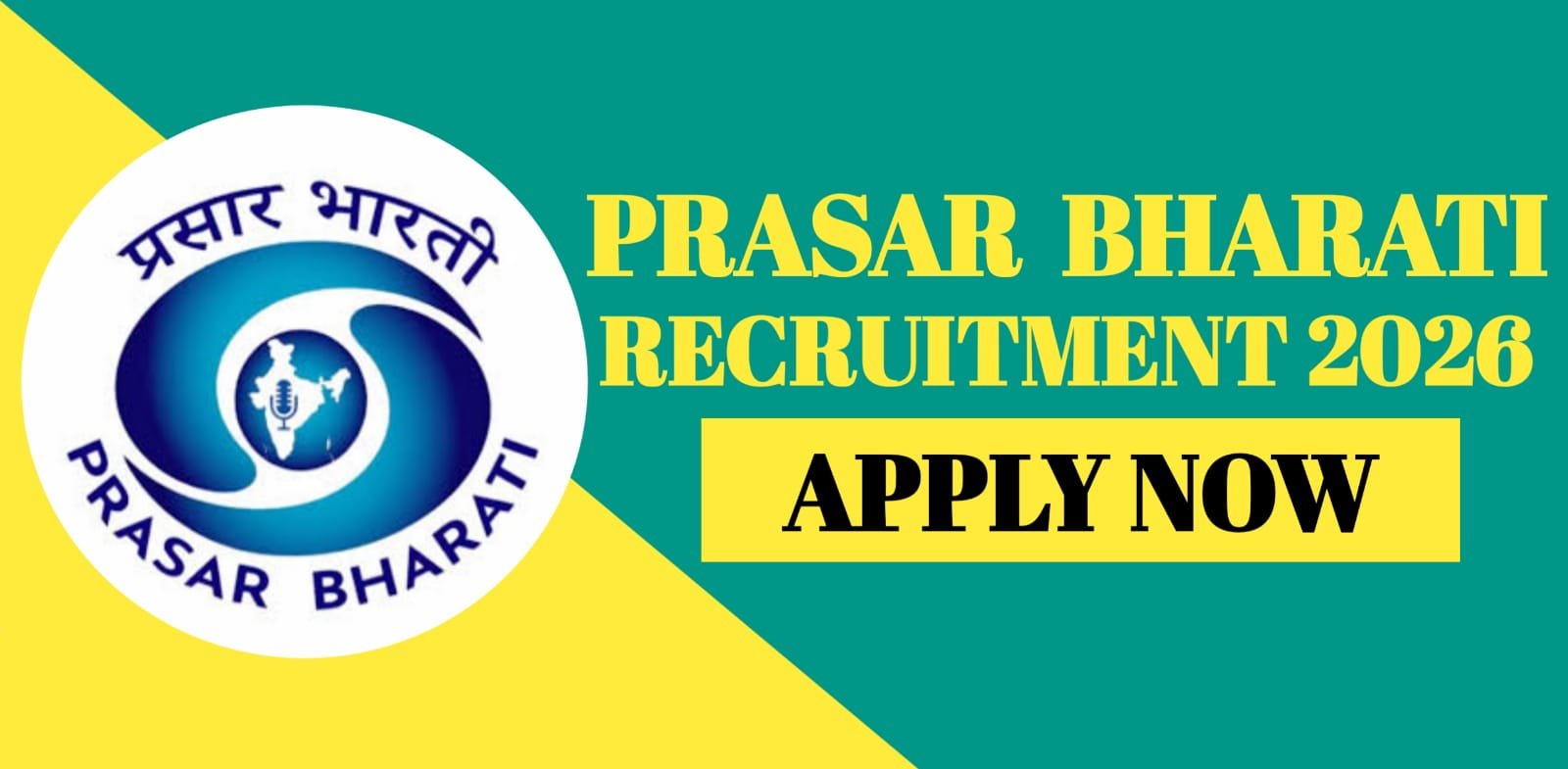 Prasar Bharati Recruitment 2026 | Apply Now
