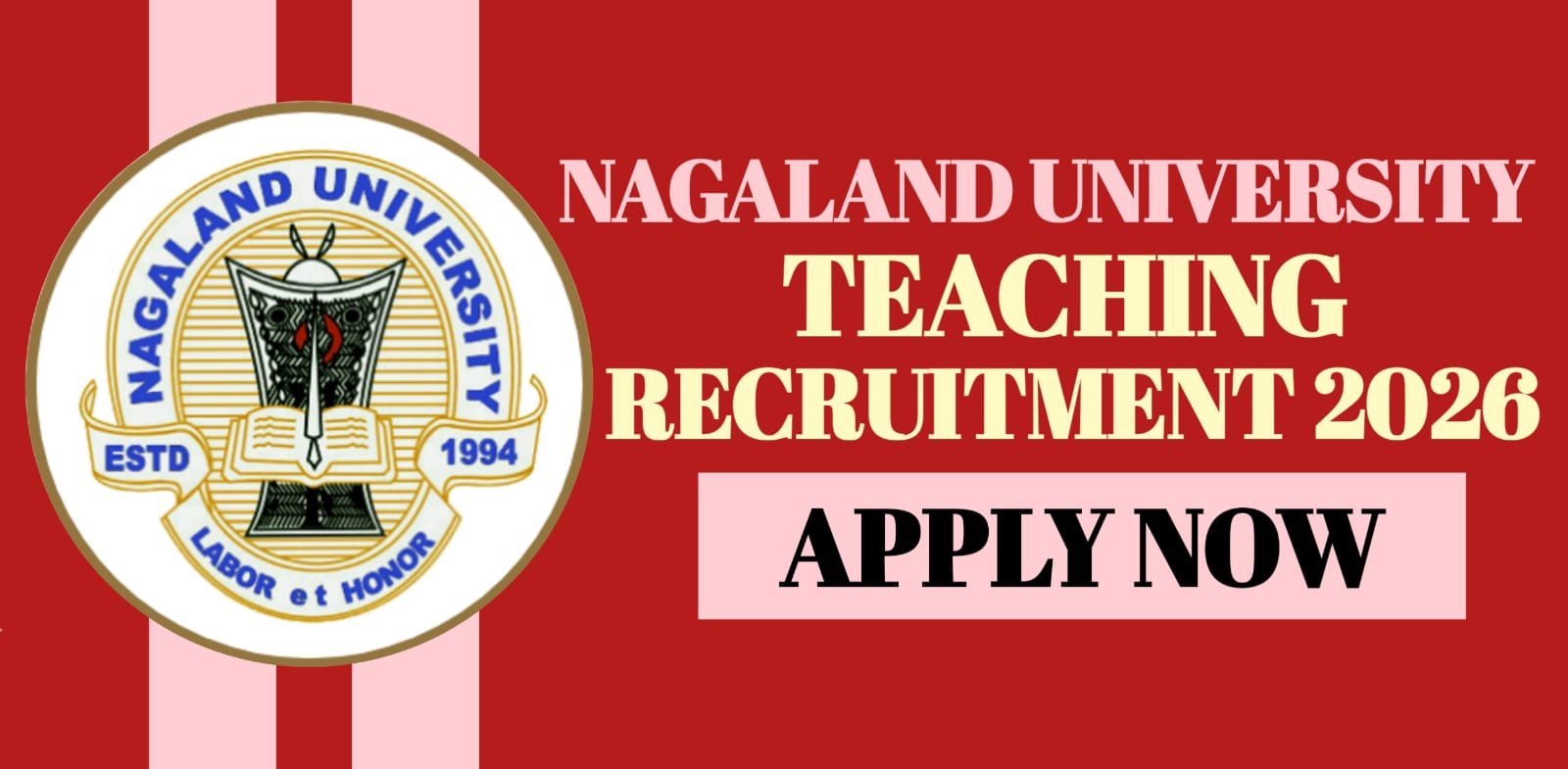 Nagaland University Teaching Recruitment 2026