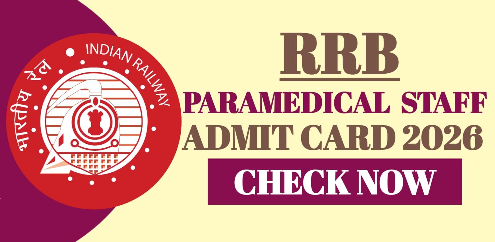 RRB Paramedical Staff Admit Card 2026
