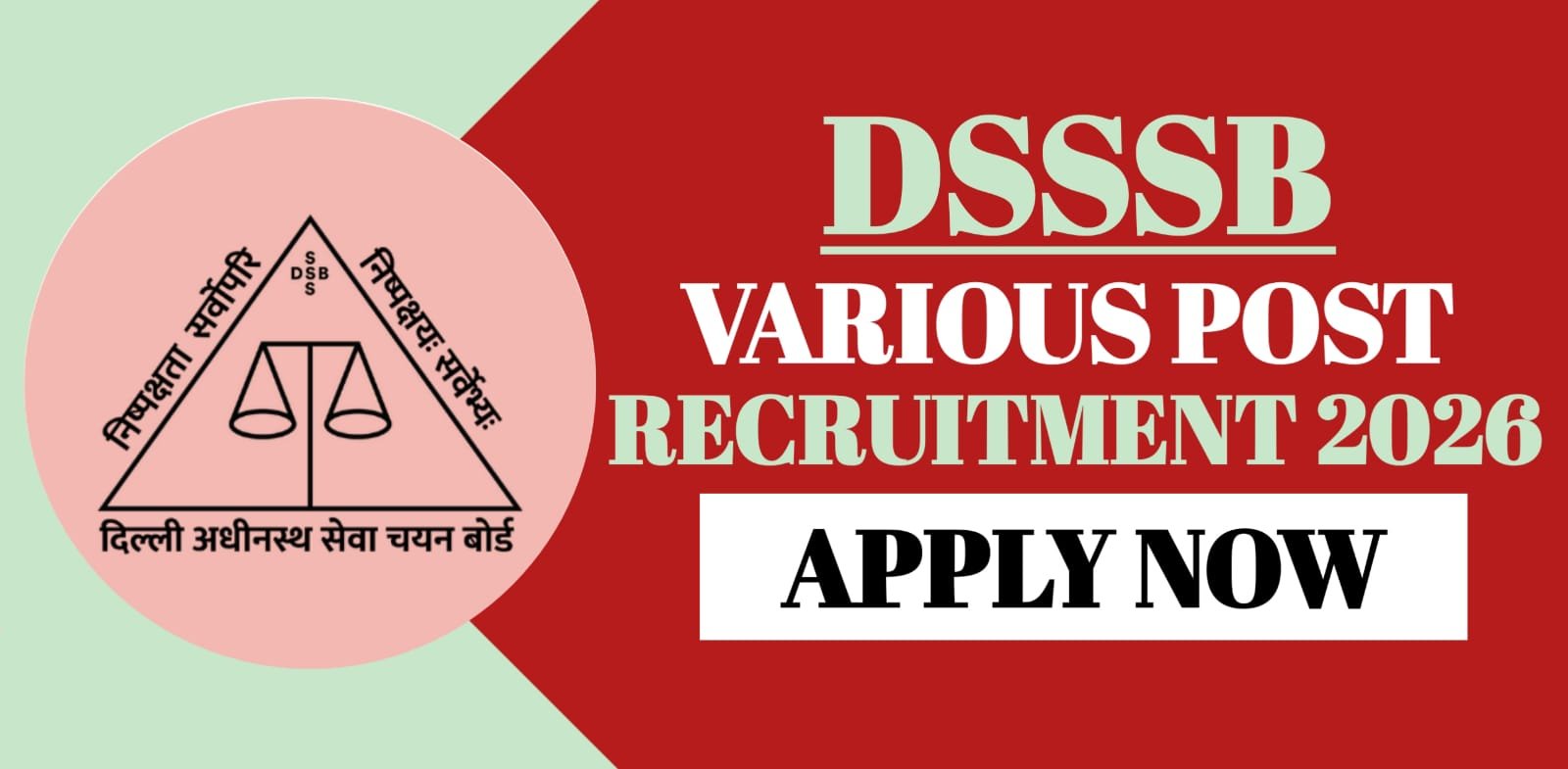 DSSSB Various Post Recruitment 2026