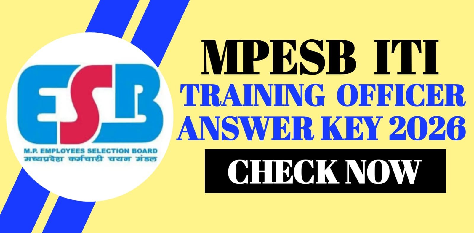 MPESB ITI Training Officer Answer Key 2026