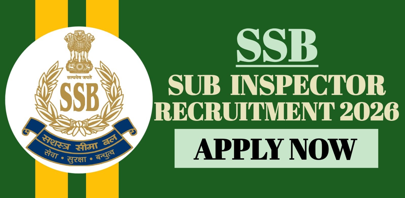 SSB Sub Inspector Recruitment 2026