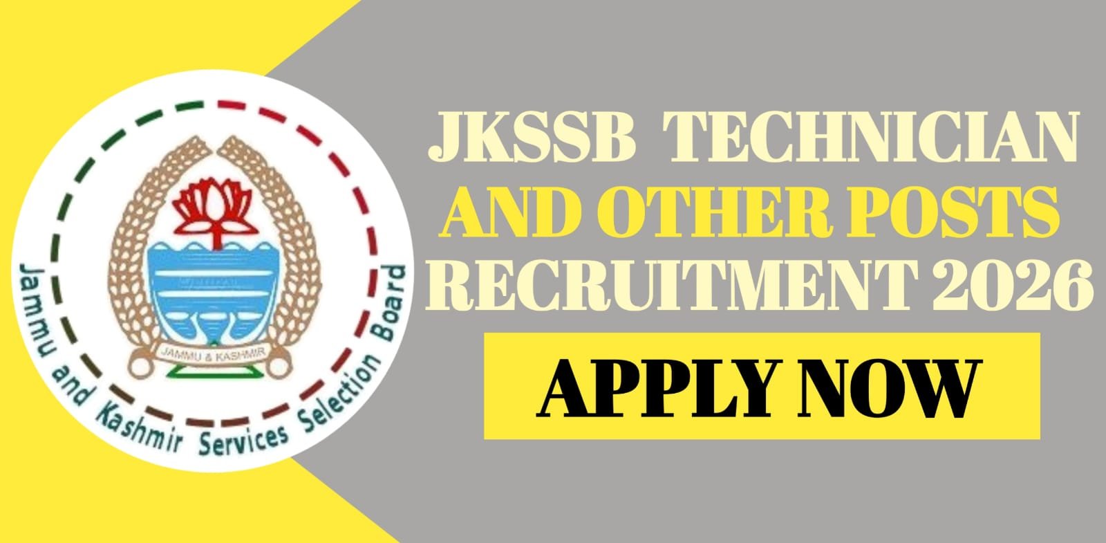 JKSSB Technician And Other Posts Recruitment 2026