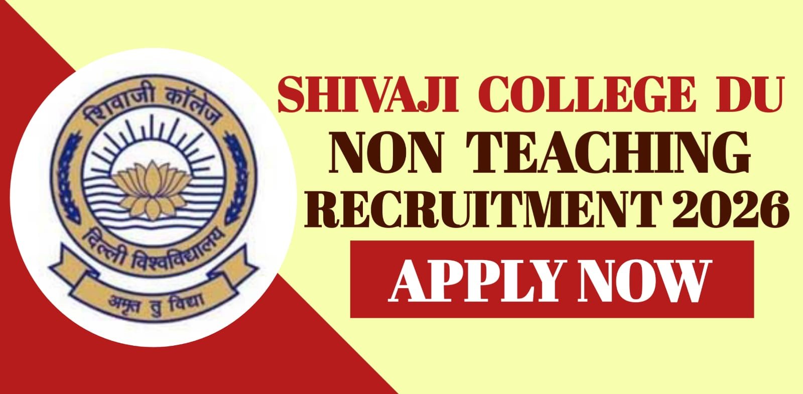 Shivaji College DU Non Teaching Recruitment 2026 | Apply