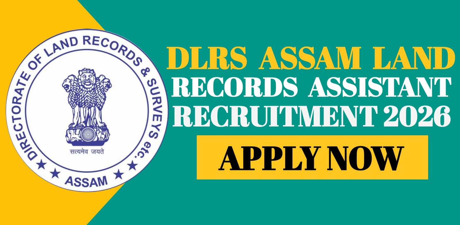 DLRS Assam Land Records Assistant Recruitment 2026