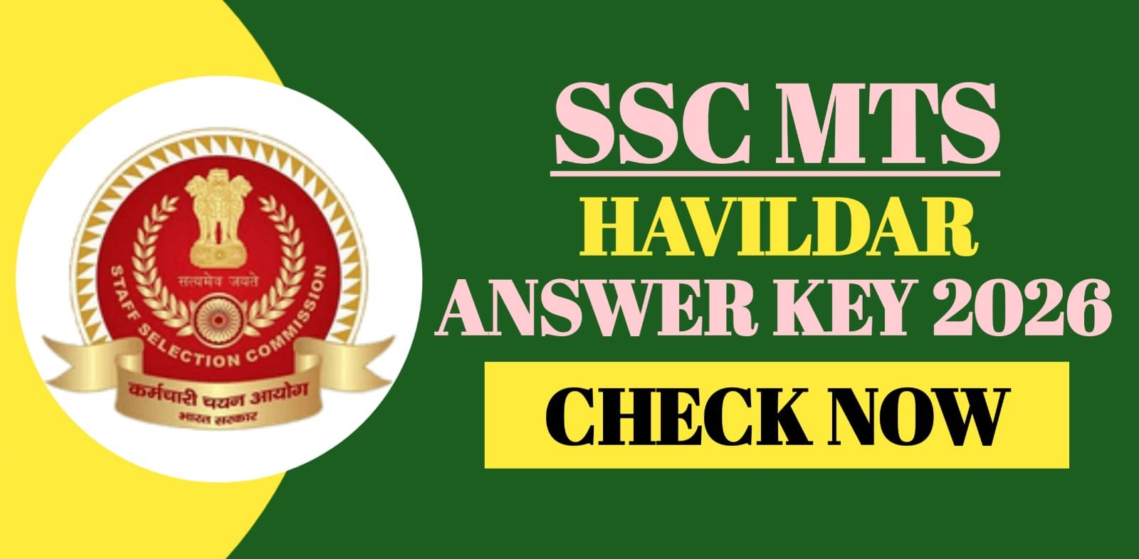 SSC MTS Havildar Answer Key 2026 | Check