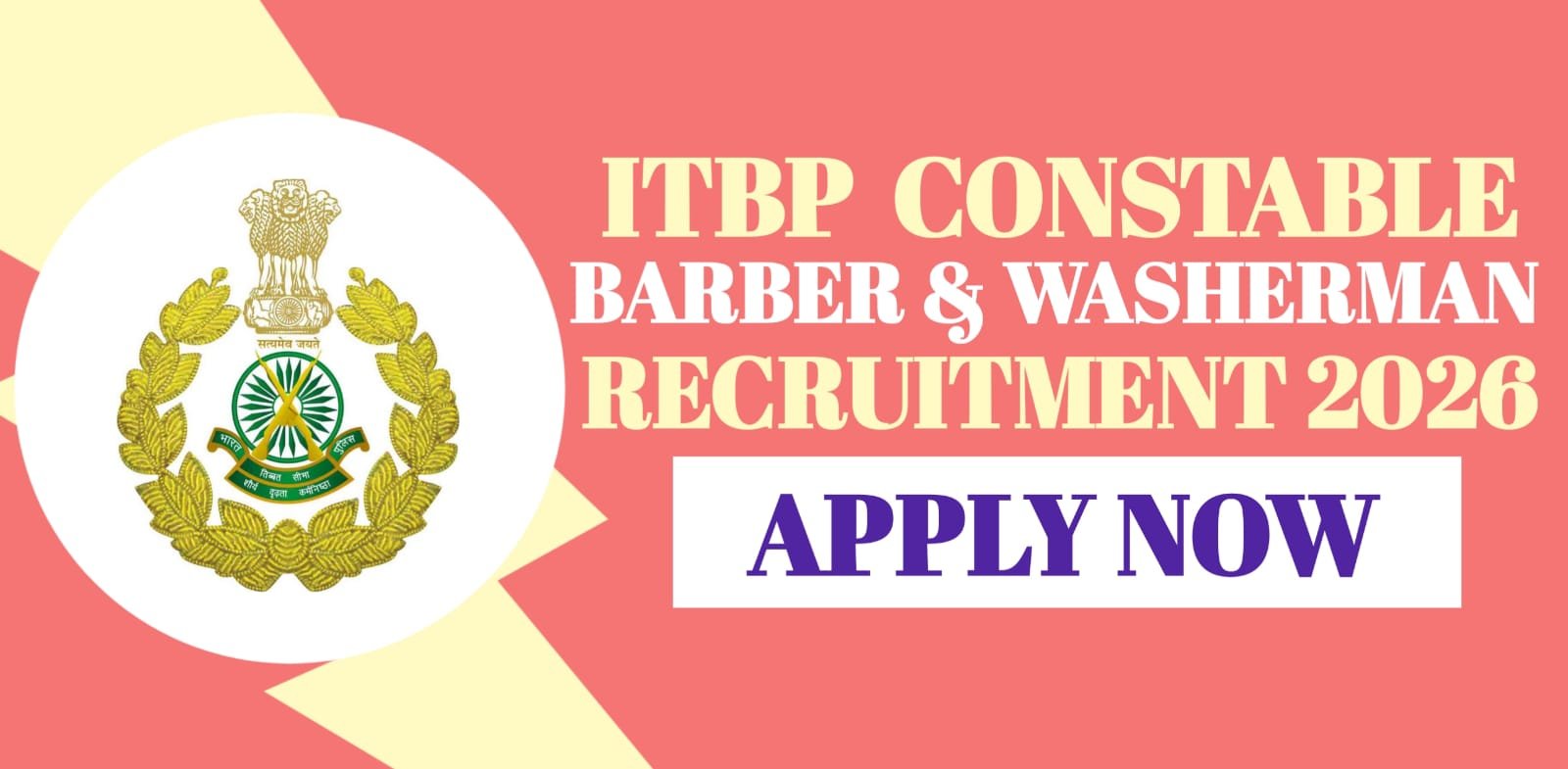 ITBP Constable Barber & Washerman Recruitment 2026 | Apply