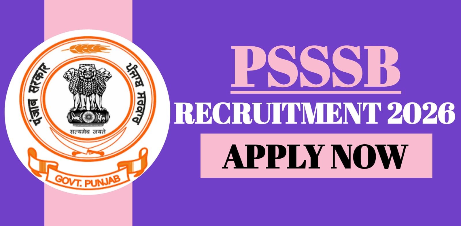 PSSSB Recruitment 2026 | Apply