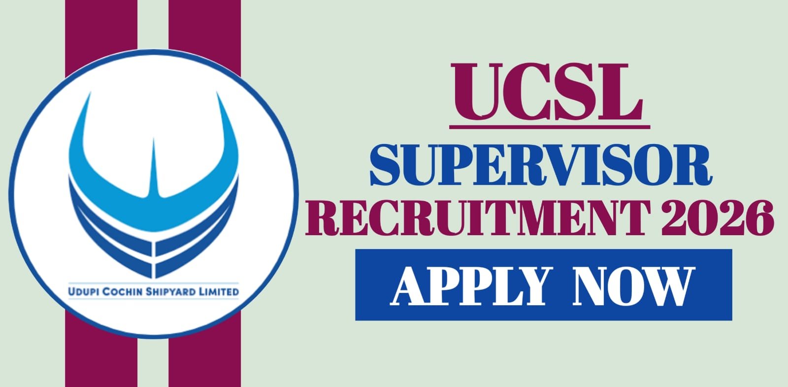 UCSL Supervisor Recruitment 2026 | Apply