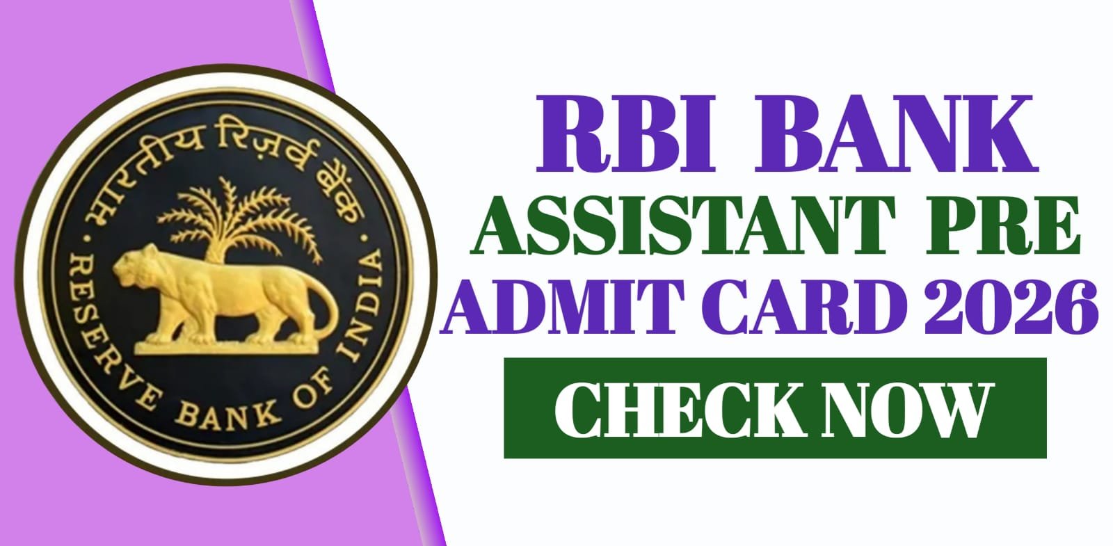 RBI Bank Assistant Pre Admit Card 2026