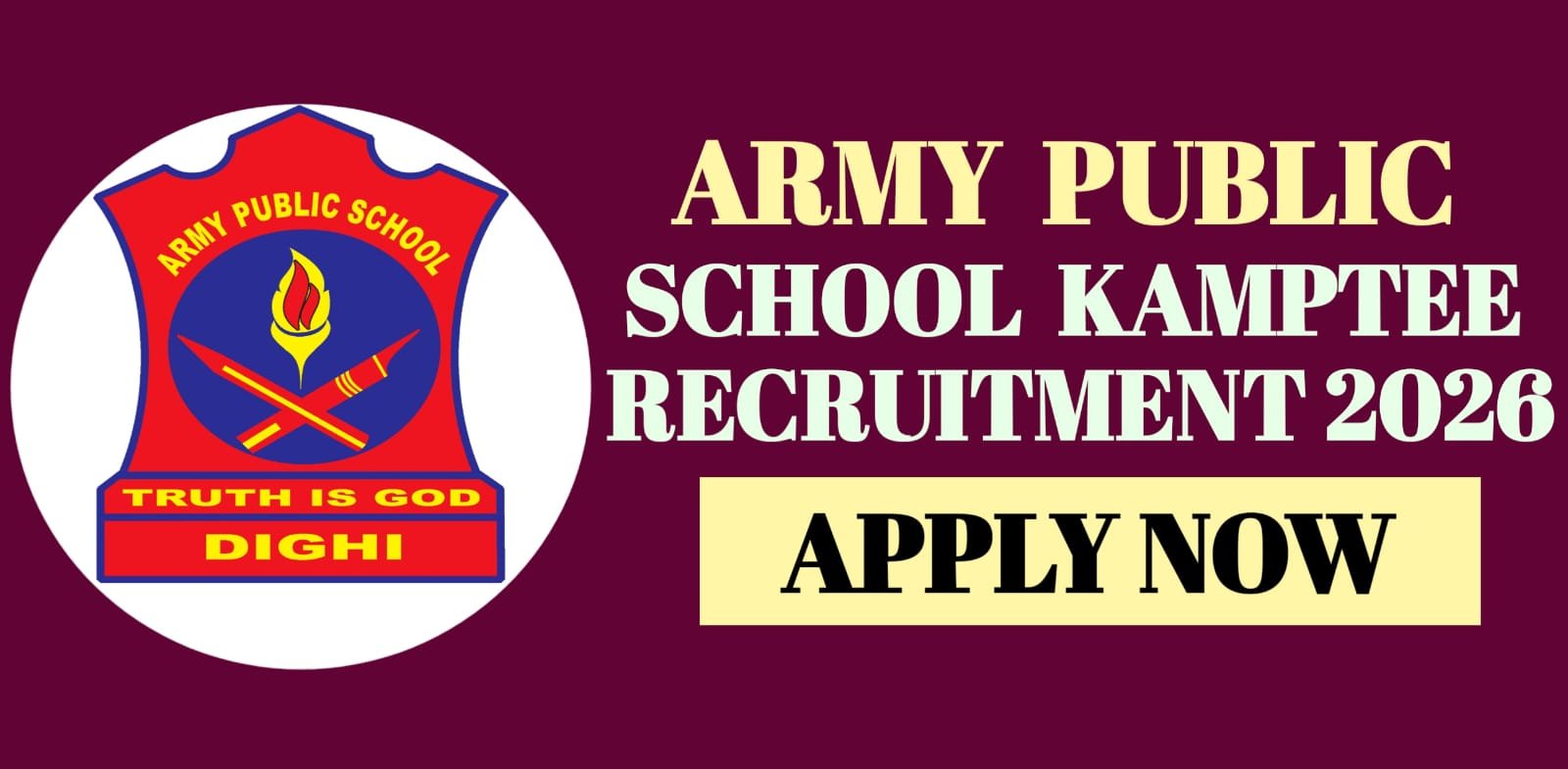 Army Public School Kamptee Recruitment 2026 | Apply
