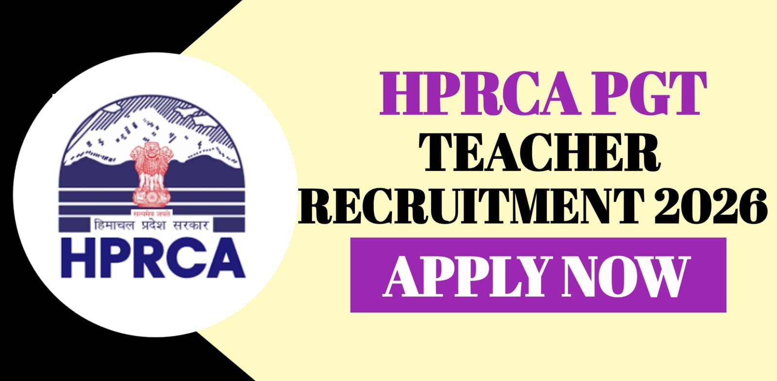 HPRCA PGT Teacher Recruitment 2026