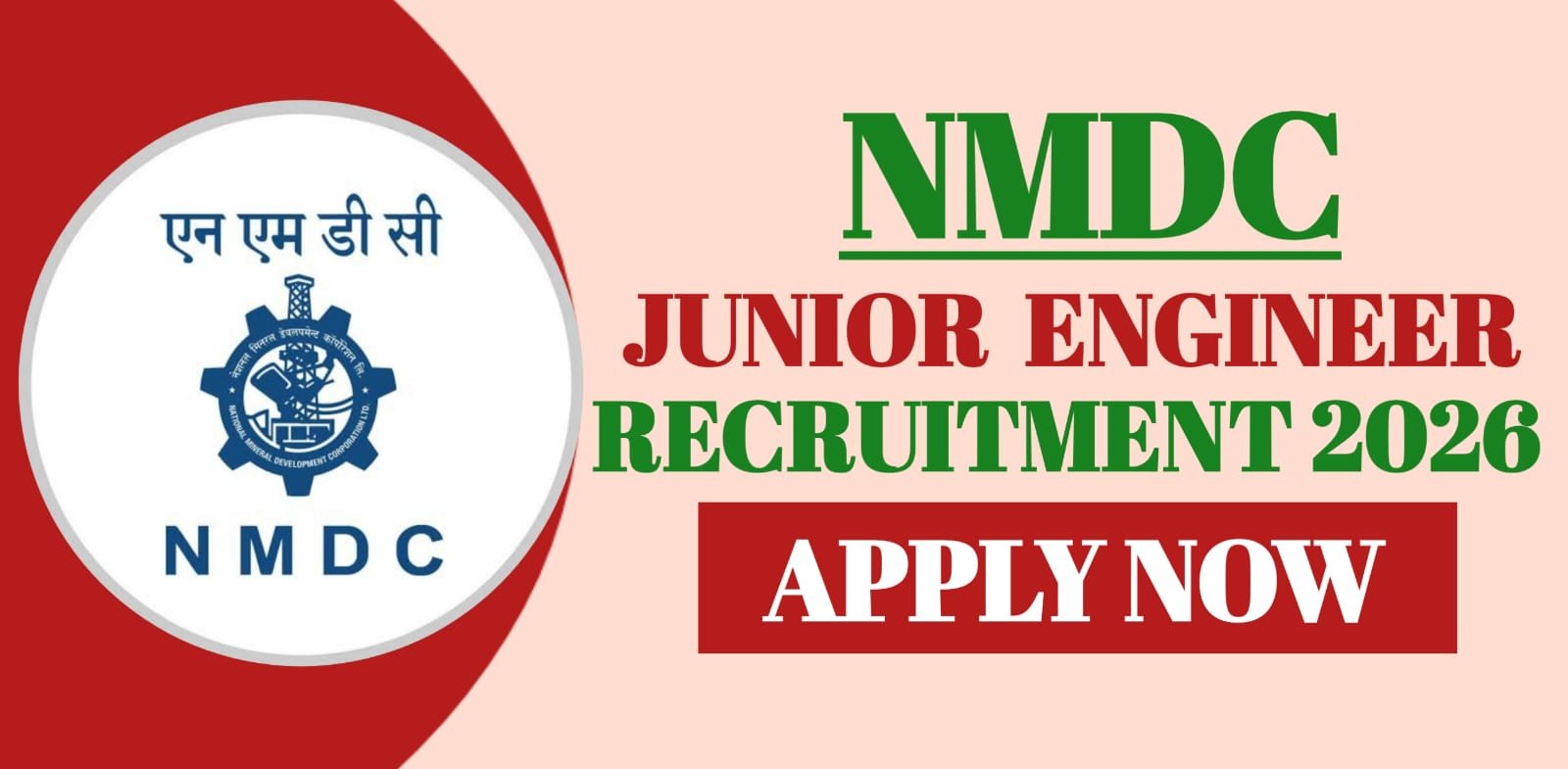 NMDC Junior Engineer Recruitment 2026