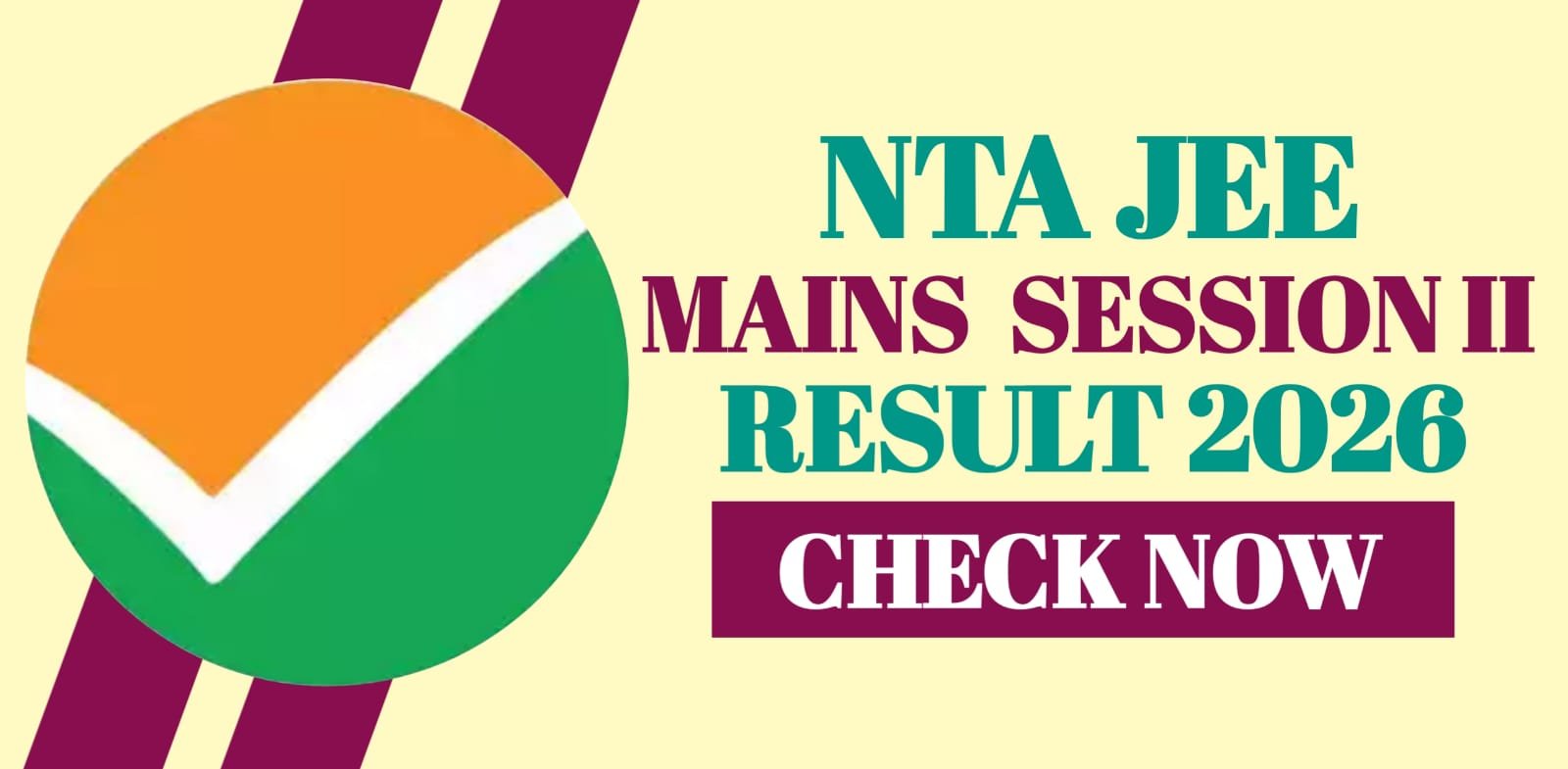 NTA JEE Mains Session II Result 2026