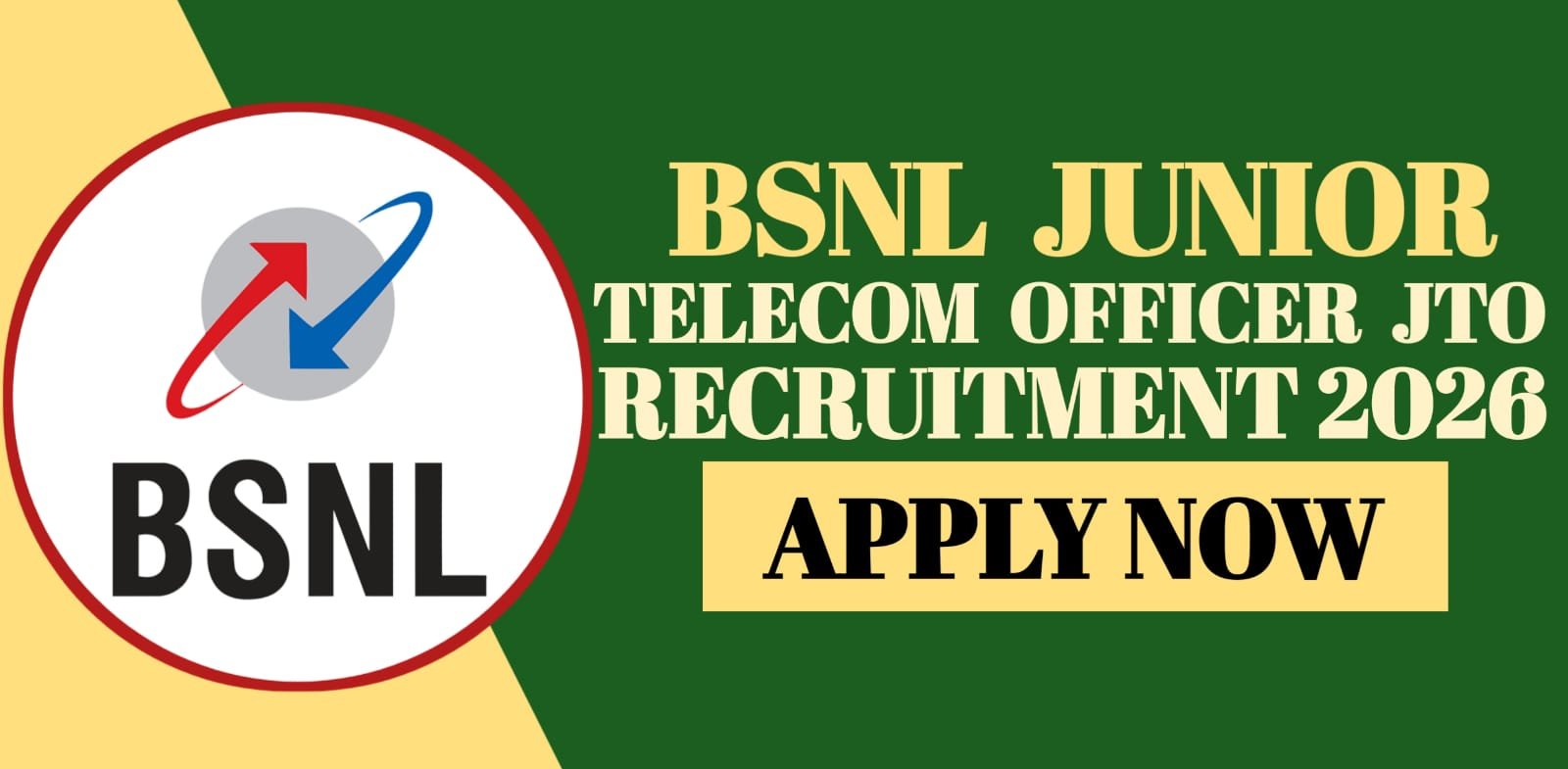 BSNL Junior Telecom Officer JTO Recruitment 2026
