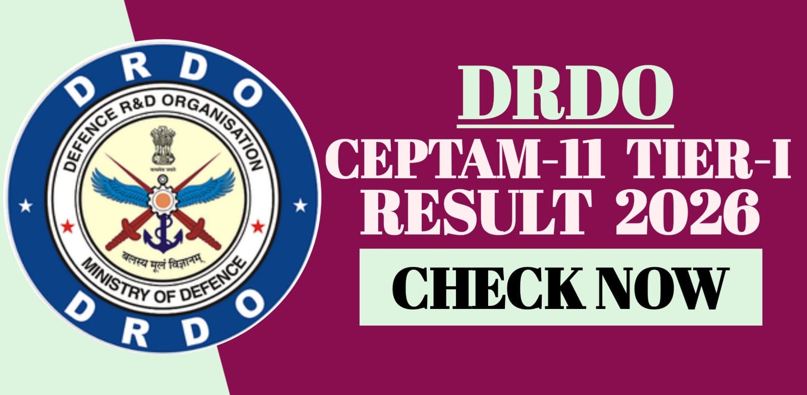 DRDO CEPTAM-11 Tier-I Result 2026
