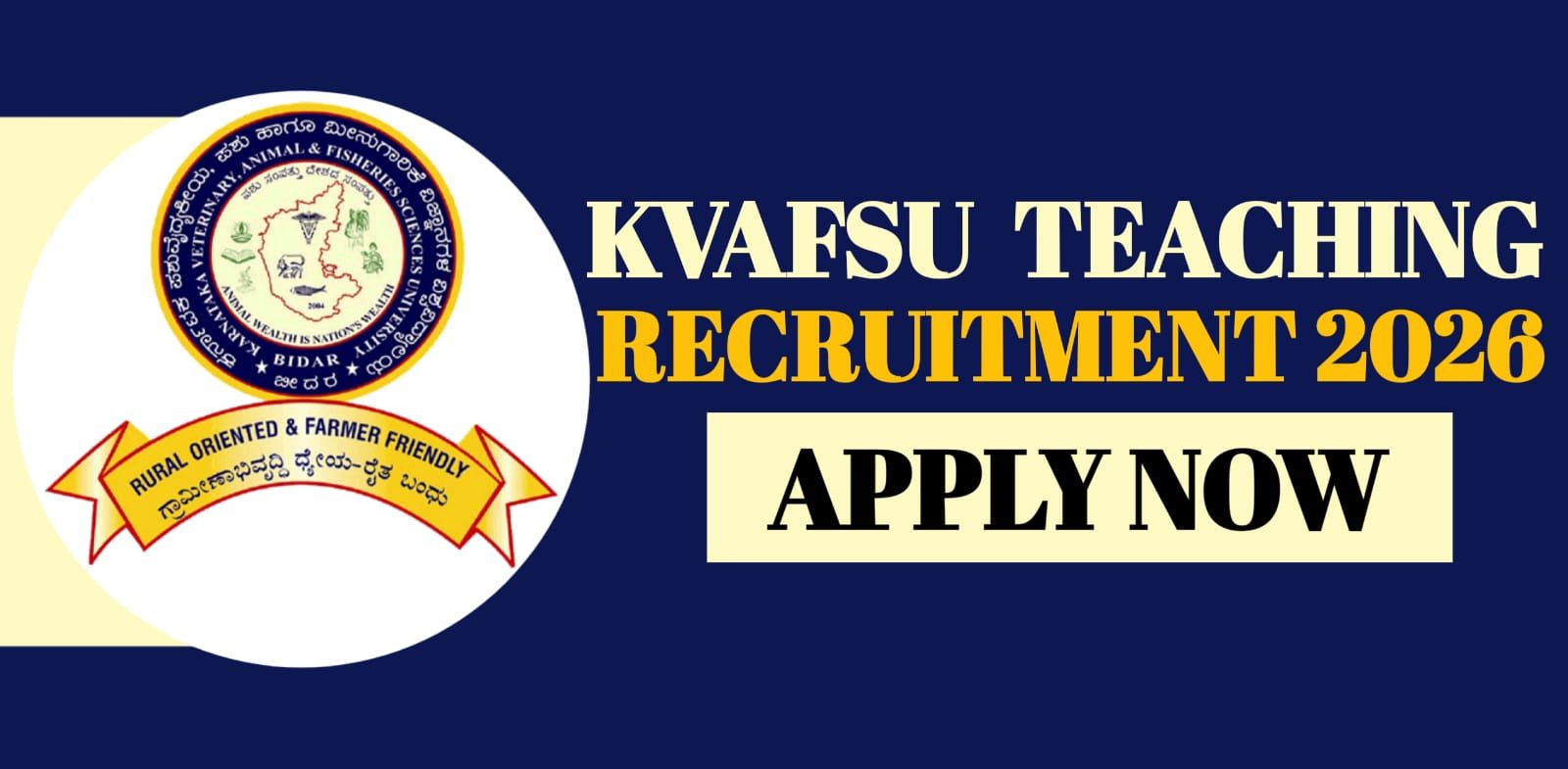 KVAFSU Teaching Recruitment 2026