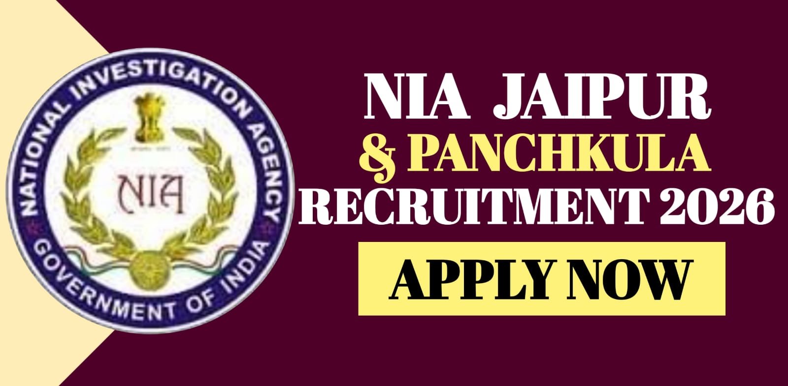 NIA Jaipur & Panchkula Recruitment 2026