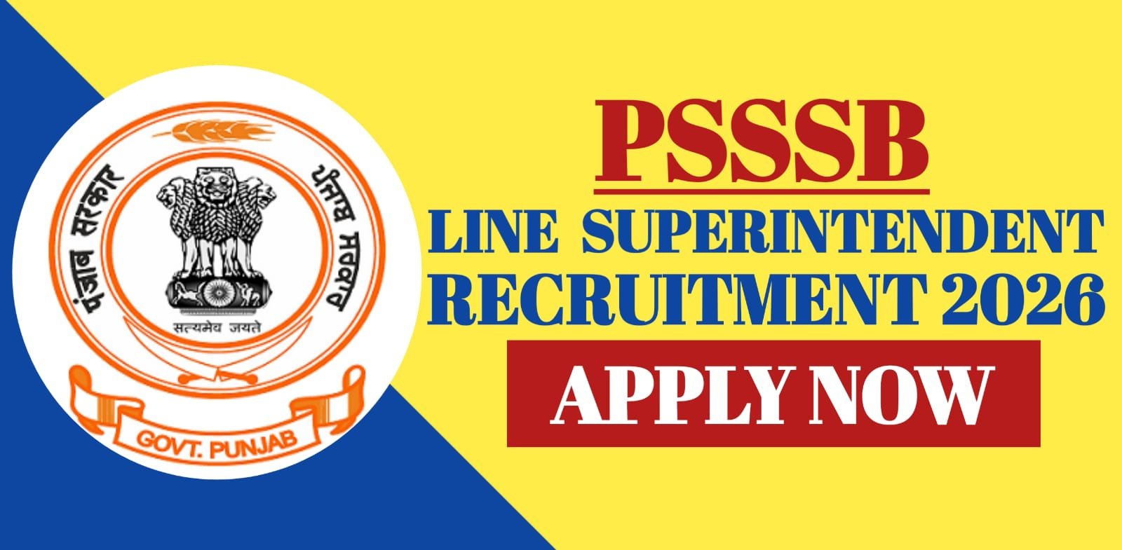 PSSSB Line Superintendent Recruitment 2026
