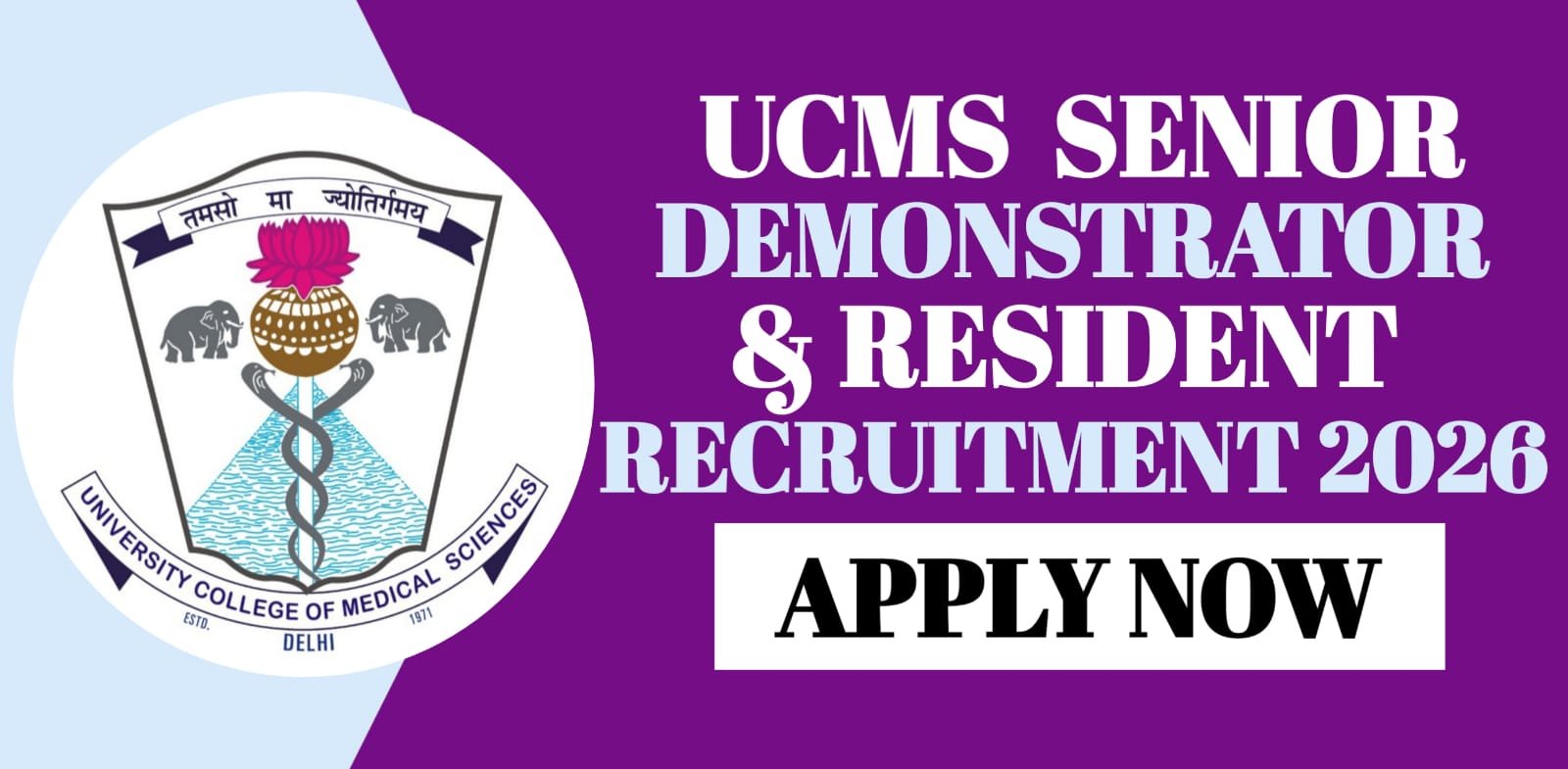 UCMS Senior Demonstrator & Resident Recruitment 2026