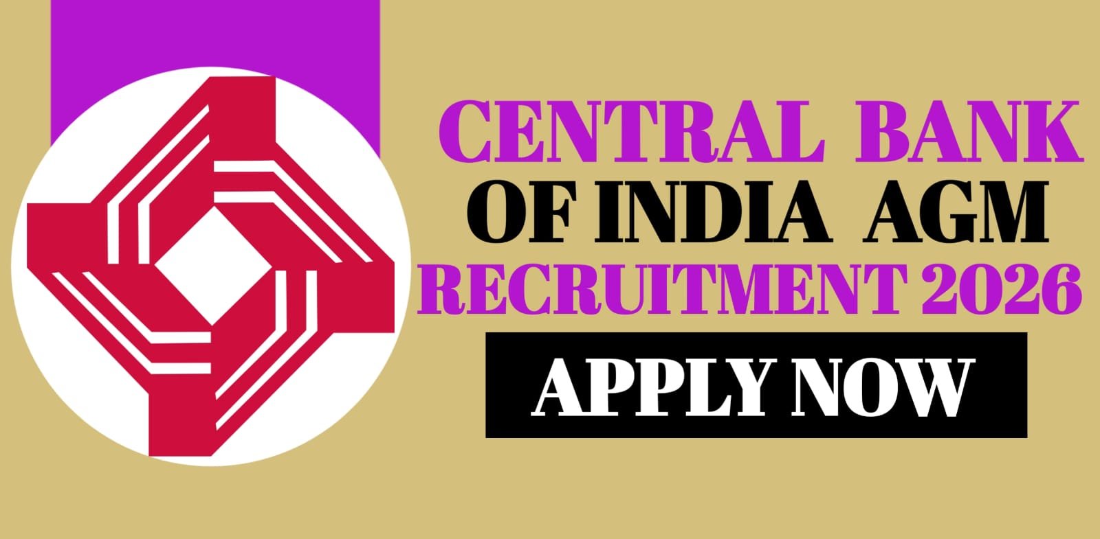 Central Bank Of India AGM Recruitment 2026 | Apply