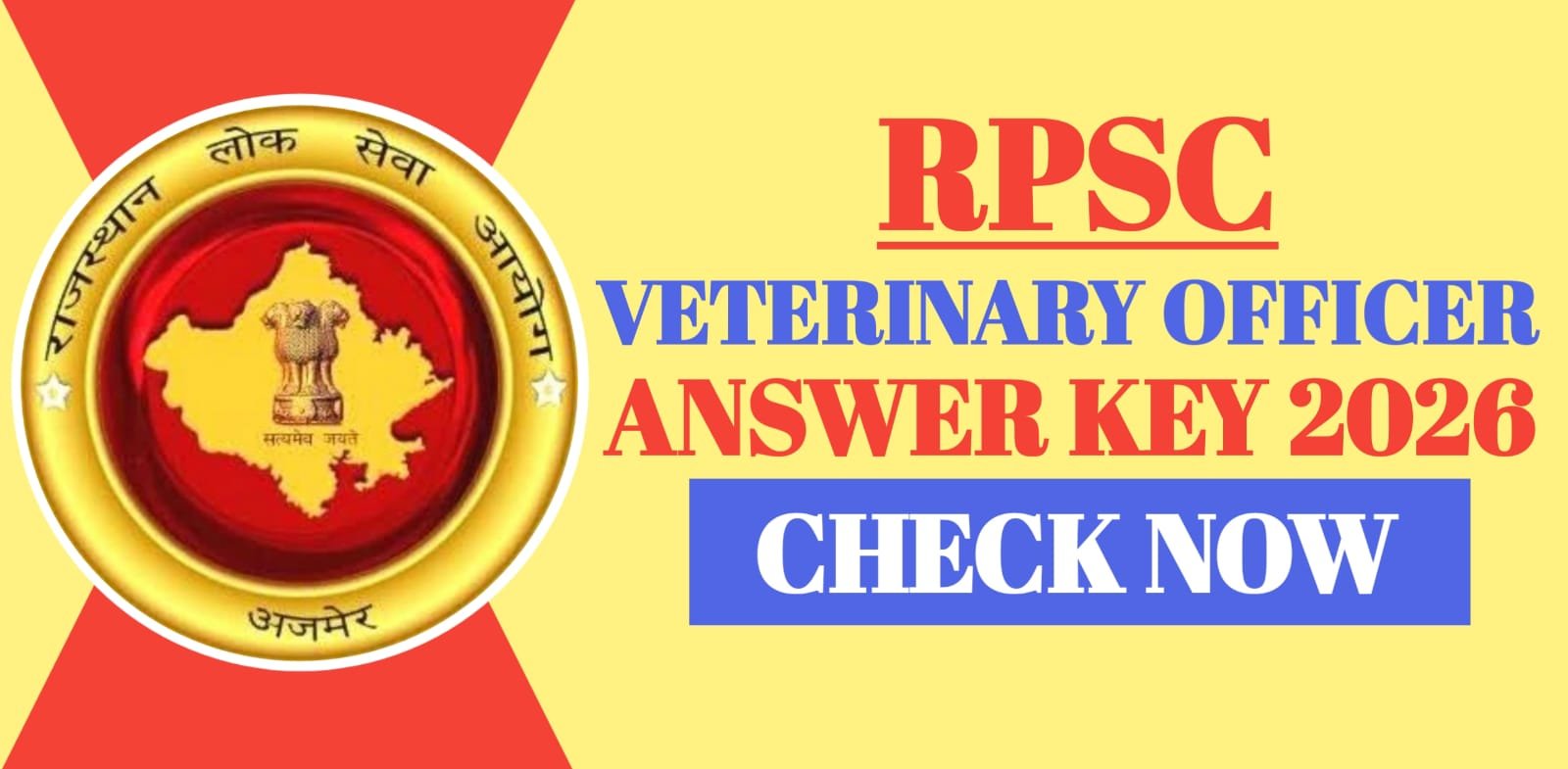 RPSC Veterinary Officer Answer Key 2026