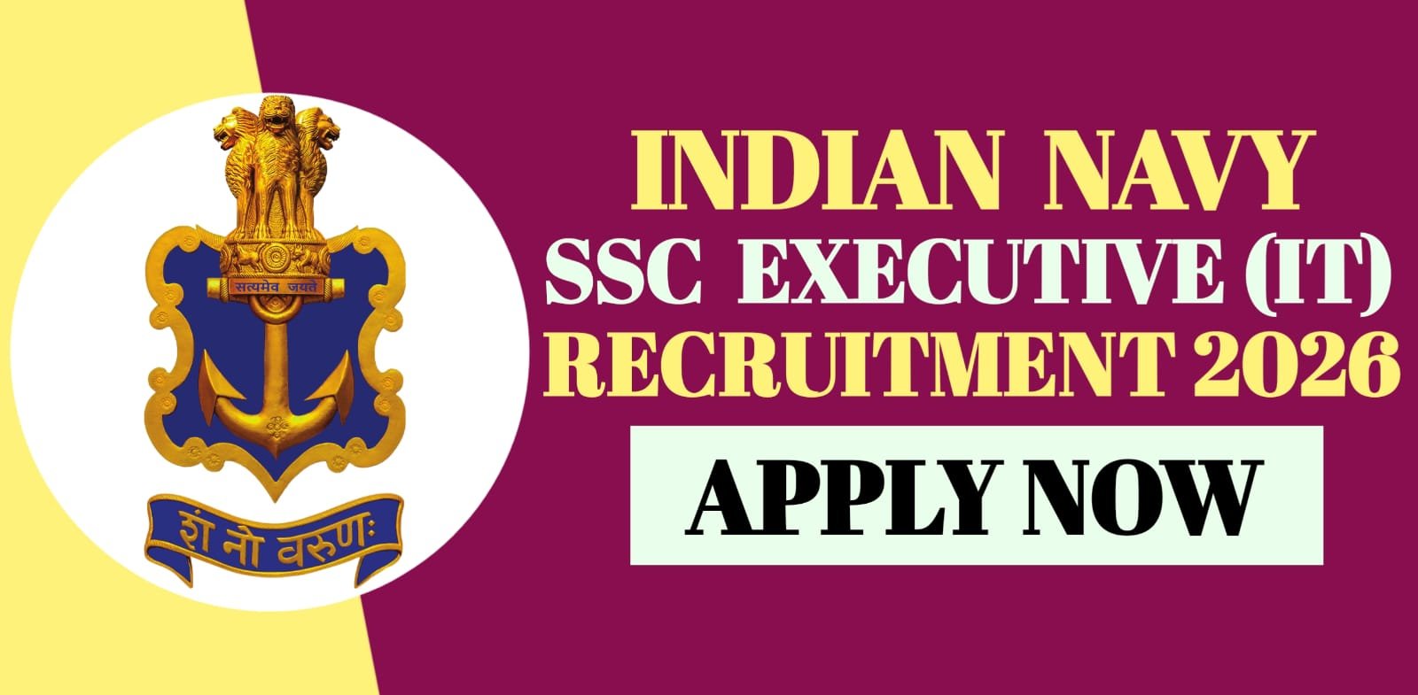 Indian Navy SSC Executive (IT) Recruitment 2026 | Apply Now