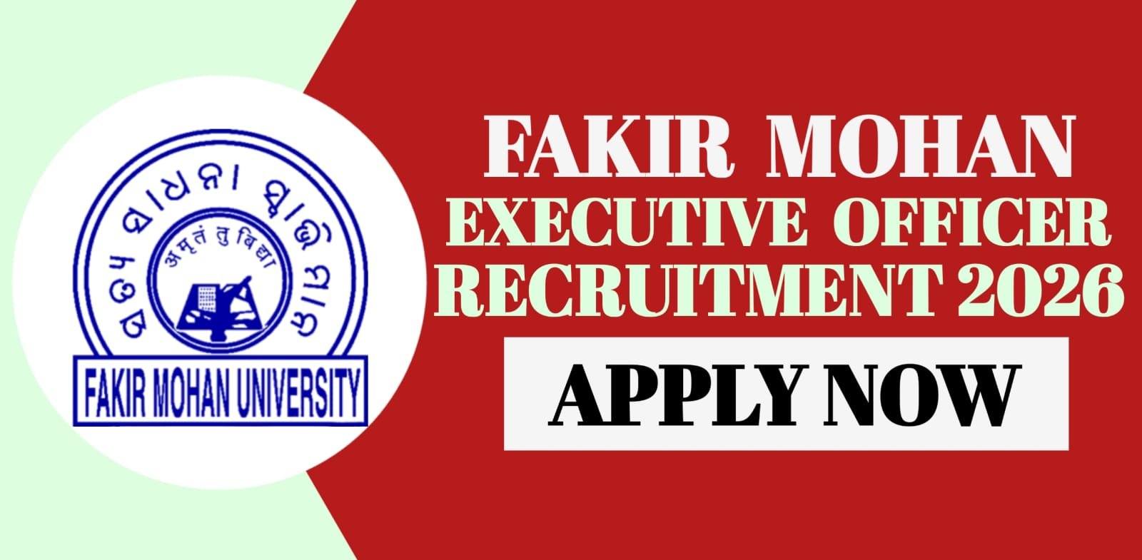 Fakir Mohan University Faculty Recruitment 2026