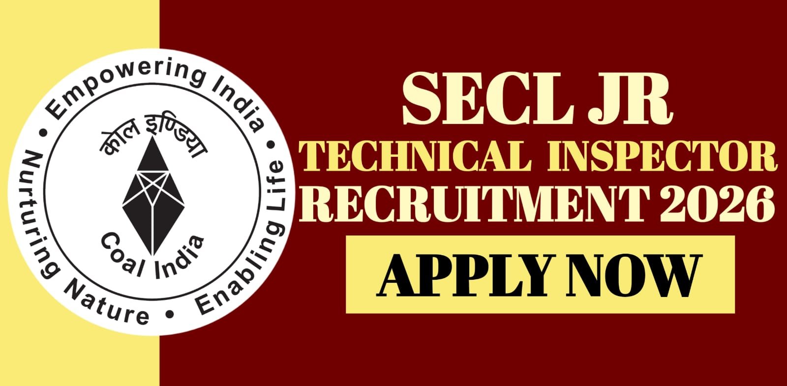 SECL Jr Technical Inspector Recruitment 2026 | Apply