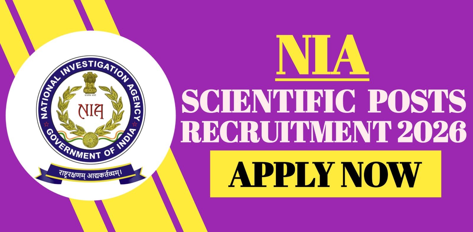 NIA Scientific Posts Recruitment 2026