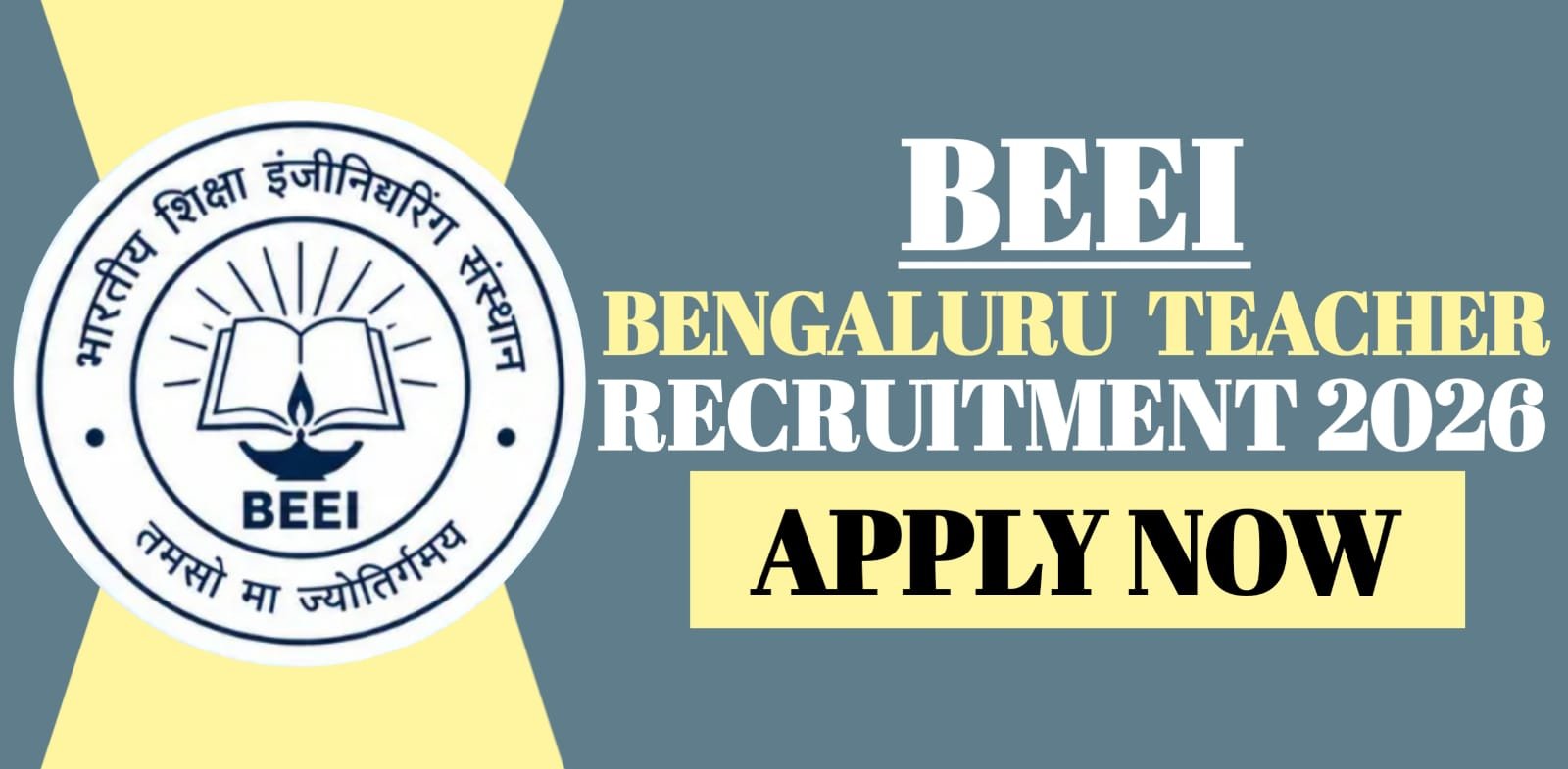 BEEI Bengaluru Teacher Recruitment 2026