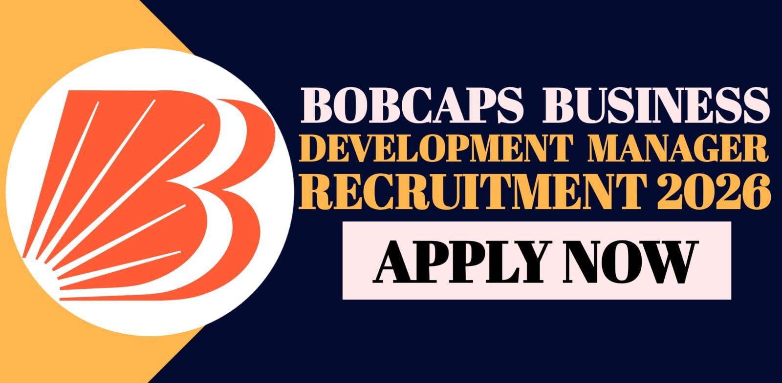 BOBCAPS Business Development Manager Recruitment 2026