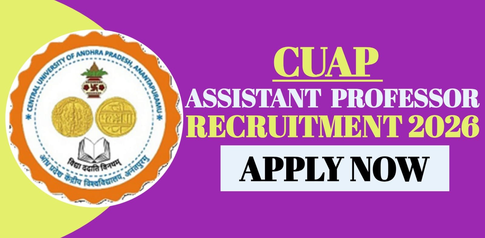 CUAP Assistant Professor Recruitment 2026