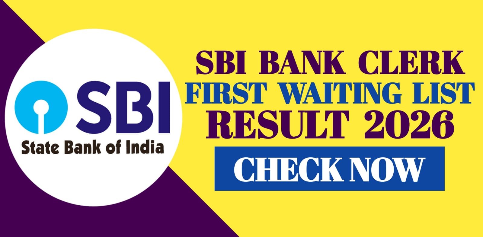 SBI Bank Clerk First Waiting List Result 2026