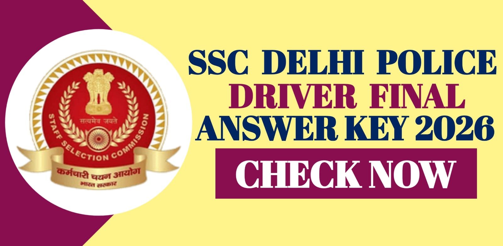 SSC Delhi Police Driver Final Answer Key 2026