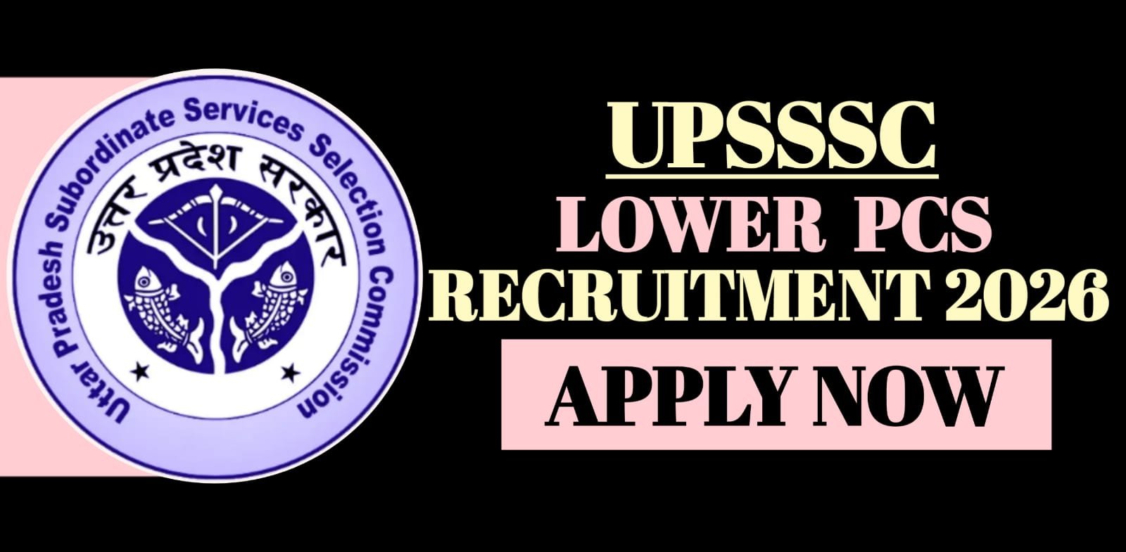 UPSSSC lower PCS Recruitment 2026 Published On 29-05-2026 The Uttar Pradesh Subordinate Service Selection Commission (UPSSSC), has recently released the official advertisement for the recruitment of 2285 Posts under UPSSSC lower PCS Recruitment 2026. The Online Application window will remain open from 29 May To 18 June, 2026. Interested and Eligible Candidates can submit online application within this timeframe. Applicants are advised to read carefully the official notification Pdf of UPSSSC lower PCS Recruitment 2026 before submitting their application. UPSSSC lower PCS Notification 2026 UPSSSC lower PCS Recruitment 2026 SarkariResultNow.Com Important Dates : Application Start Date 29 May 2026 Last Date 18 June 2026 Last Date For Payment Fee 18 June 2026 Correction Date 25 June 2026 Admit Card Before Exam Exam Date To Be Notified Result Date Notify Soon Application Fees : General/ OBC/ EWS ₹25/- SC/ ST ₹25/- Application Fee Payment Modes :- Online : Through Credit Card, Debit Card, UPI and Net Banking. Offline : Through E Challan. UPSSSC lower PCS Vacancy 2026 Name of Post No. of Post Assistant Treasury Accountant 548 Accounts Auditor 419 Amin / Auctioneer 323 Executive Officer 238 Clerk-cum-Typist / Cashier-cum-Clerk / Accounts Clerk 229 Assistant Consolidation Officer / Assistant Ayatikaran Officer 168 Assistant Manager (Non-Technical) 134 Assistant Manager (Non-Technical) (Special Selection) 03 Centre Incharge 92 District Assistant Immunization Officer 85 Mandi Supervisor Category-2 46 Total 2285 UPSSSC lower PCS Category-Wise Vacancy 2026 General SC ST OBC EWS 278 75 17 124 54 170 87 09 112 41 149 65 01 76 32 109 36 04 66 23 101 48 06 52 22 78 30 04 40 16 54 29 03 35 13 — 00 01 02 — 37 20 01 25 09 35 18 01 23 08 19 12 01 10 04 Eligibility Criteria: Name of Post Education Qualification Lower PCS Combined Lower Subordinate UPSSSC PET 2025 Score Card. Bachelor Degree any Stream Passed from a Recognized University. For Executive Officer : Graduation with ‘O” Level Age Limit : As on 01.07.2026 Minimum Age 18 Years Maximum Age 40 Years Please Read the Official Notification for more information. UPSSSC lower PCS Salary 2026 Name of Post Salary Lower PCS Combined Lower Subordinate Pay Scale -₹5,200/- to ₹20,200/- Pay Band- 1 Initial Pay/ Basic Pay- ₹25,500/- to ₹81,100/- Pay Level- 4 Grade Pay-₹2,400/- TO Pay Scale -₹9,300/- to ₹34,800/- Pay Band- 2 Initial Pay/ Basic Pay- ₹35,400/- to ₹92,300/- Pay Level- 6 Grade Pay-₹4,200/- Please Read the Official Notification for more information. How To Apply Online Form Of UPSSSC lower PCS Recruitment 2026 UPSSSC lower PCS Recruitment 2026 Notification has been released, all interested candidates can Apply online from 29/05/2026 to 18/06/2026. Visit the official website of the UPSSSC-https://upsssc.gov.in//default.aspx Please download and carefully read the UPSSSC lower PCS 2026 official notification before applying. Candidates are suggested to read all the Special and general instructions carefully. Click on the “Apply Online” link available on the homepage. Complete the new registration process by entering basic details such as name, date of birth, mobile number, and email ID. After registration, log in using the registration number and password. Fill in the online application form with accurate personal, educational, and contact details. Upload scanned copies of the required documents, including passport-size photograph and signature, in the prescribed format. Pay the application fee online using Debit Card, Credit Card, Net Banking, or UPI. Review the complete application form carefully before final submission. Submit the application form and take a printout of the final submitted form and fee receipt for future reference. Selection Process : Preliminary Examination. Mains Examination. Interview Document Verification. Medical Examination. IMPORTANT LINKS : Apply Online CLICK HERE Download Official Notification CLICK HERE Official Website CLICK HERE UPSSSC lower PCS Recruitment 2026 - FAQs Q1. When will the online application window open for UPSSSC lower PCS 2026 ? Answer : The online application for UPSSSC lower PCS will start from 29 May, 2026. Q2. What is the last date for UPSSSC lower PCS Recruitment 2026 ? Answer : The last date to apply for UPSSSC lower PCS is 18 June, 2026. Q3. How many vacancies in UPSSSC lower PCS 2026 ? Answer : UPSSSC lower PCS Vacancy 2026 released for 2285 Post. Q4. What is the starting salary of UPSSSC lower PCS 2026 ? Answer : The starting salary of UPSSSC lower PCS is ₹25,500/- to ₹35,400/-Basic Pay. Q5. What is the age limit for UPSSSC lower PCS 2026 ? Answer : The minimum age is 18 years and maximum is 40 years to apply for UPSSSC lower PCS 2026.