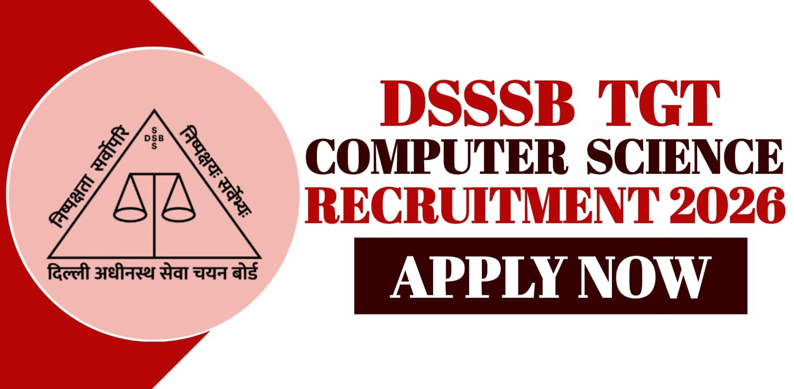 DSSSB TGT Computer Science Recruitment 2026